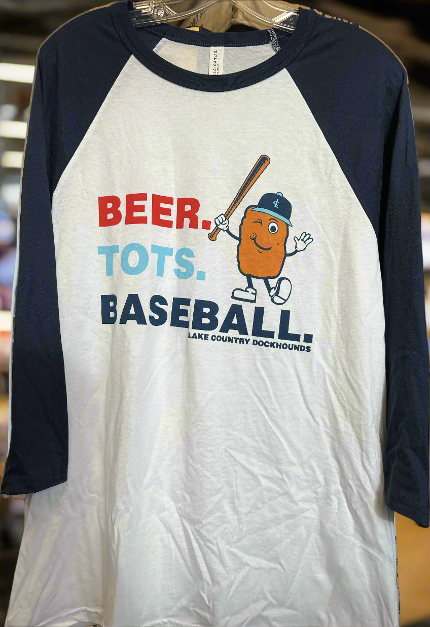 3/4 Sleeve Beer Tots Baseball Shirt