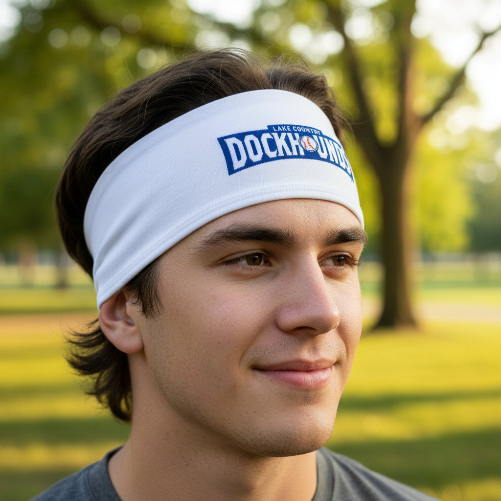 DockHounds White Head Band