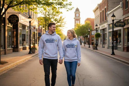 Gray hoodie with text and graphic design on a white background