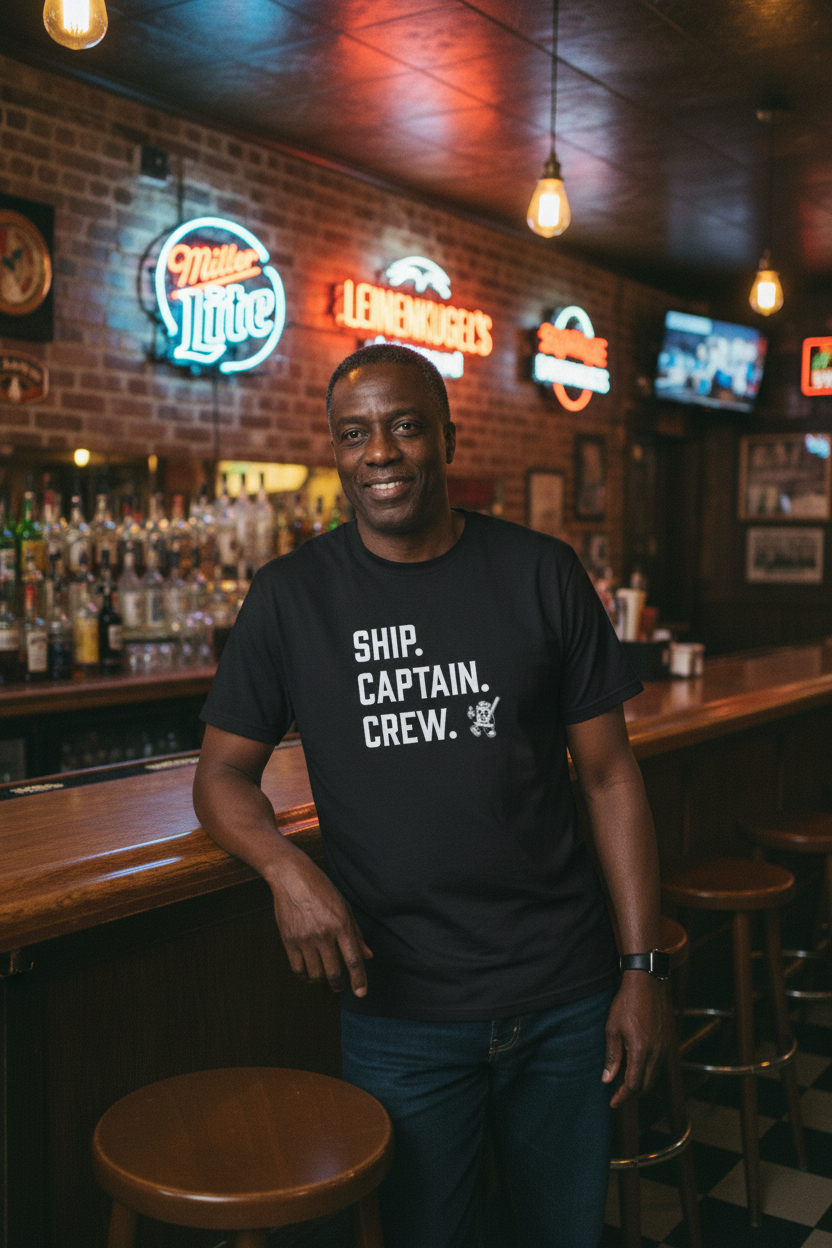 Wisconsin Dive Bars Ship Captain Crew Shirt
