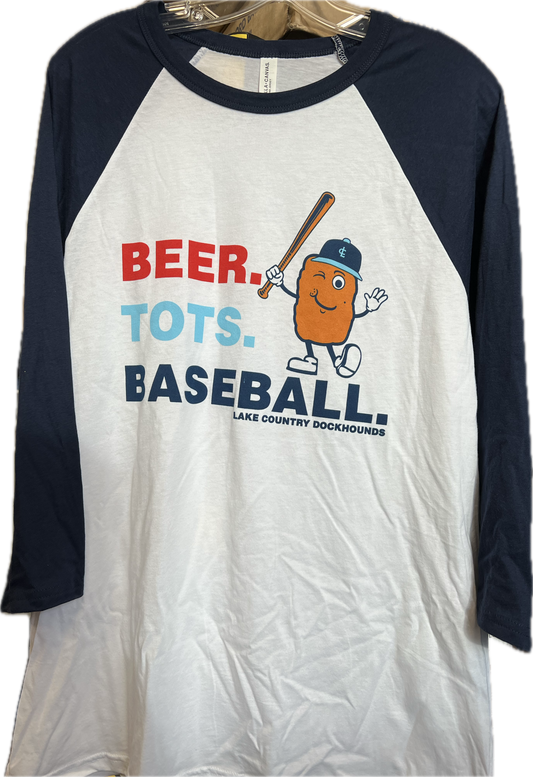 3/4 Sleeve Beer Tots Baseball Shirt