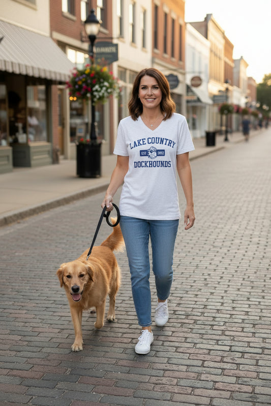 DockHounds Grey V-Neck